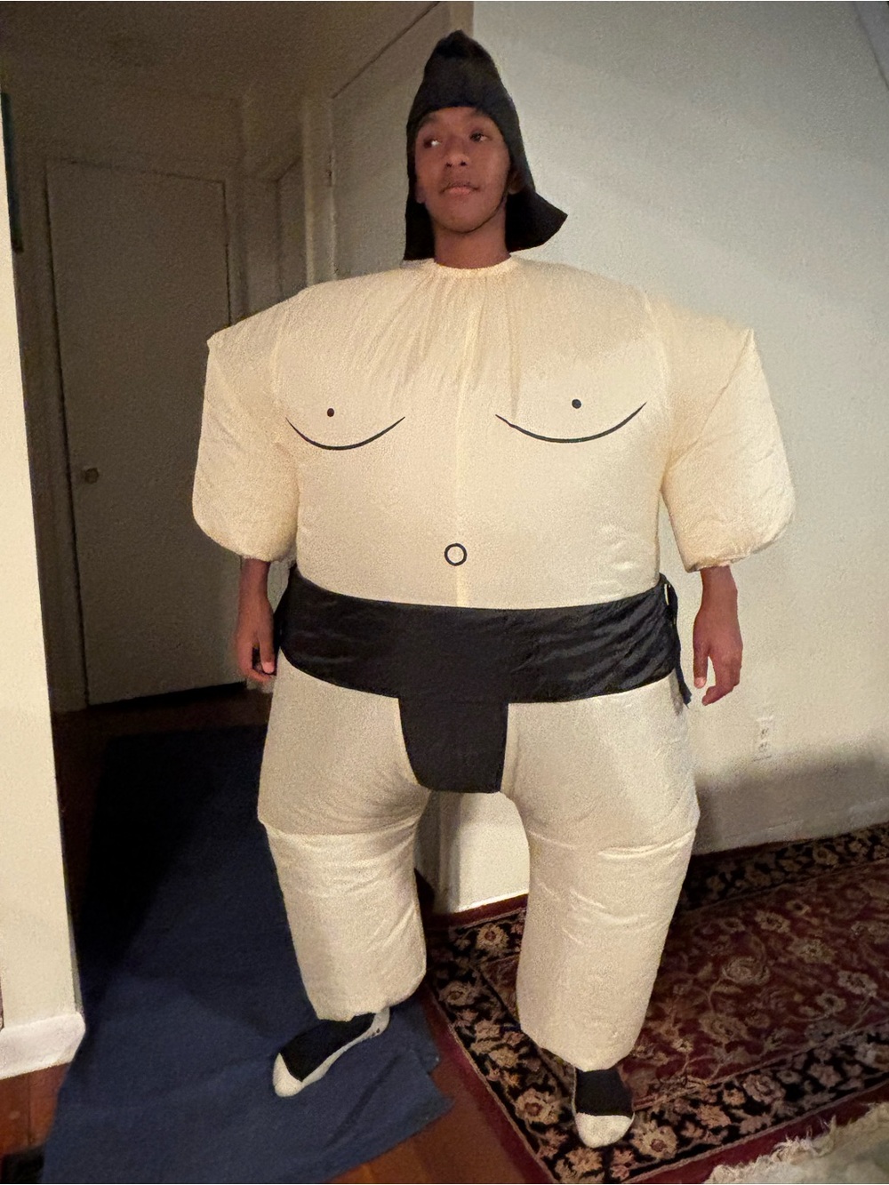 Inflatable Sumo Costume Briefs - Cream/Black